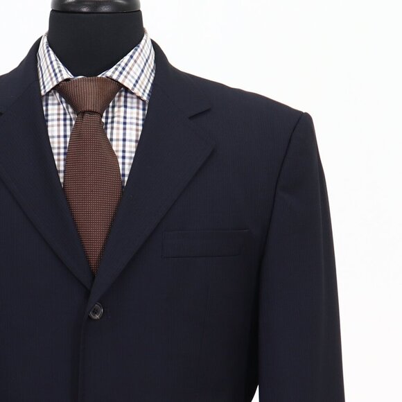 Hugo Boss 40R Navy Striped 3-Button Sport Coat Blazer Jacket G391 - Picture 5 of 11